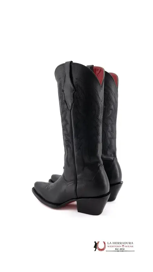 ALEXA CLON VENADO NEGRO OVAL RED BOTTOM BOOT