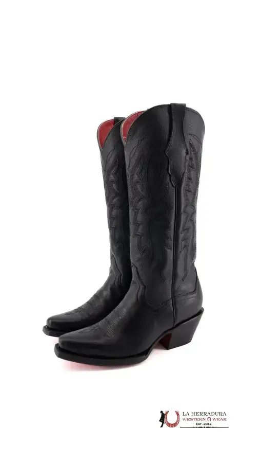 ALEXA CLON VENADO NEGRO OVAL RED BOTTOM BOOT