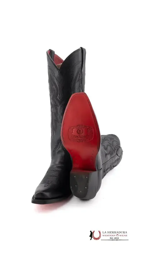 ALEXA CLON VENADO NEGRO OVAL RED BOTTOM BOOT