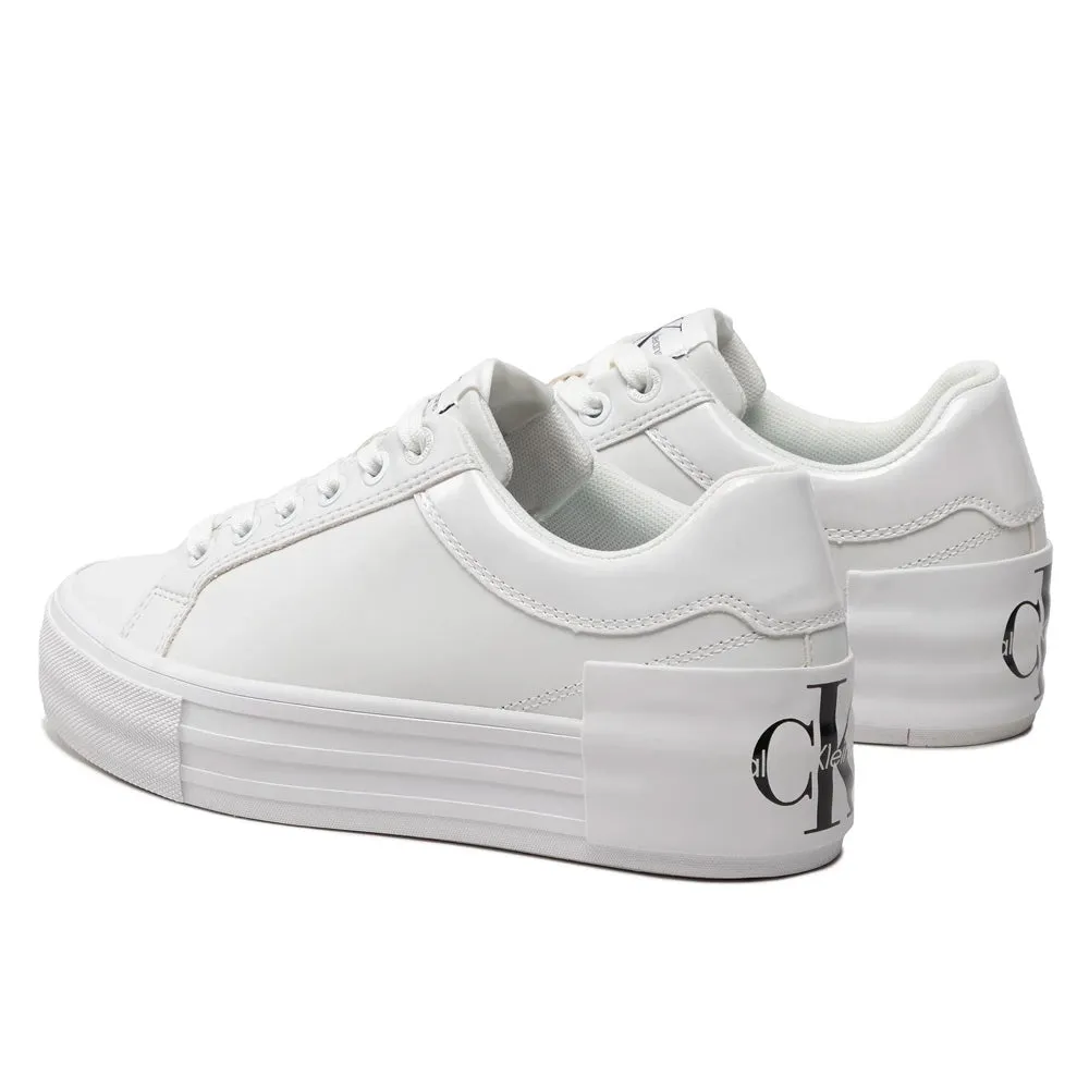 Bold Leather Glossy Sneakers - White