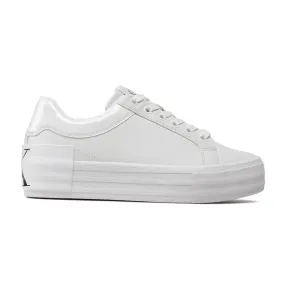 Bold Leather Glossy Sneakers - White