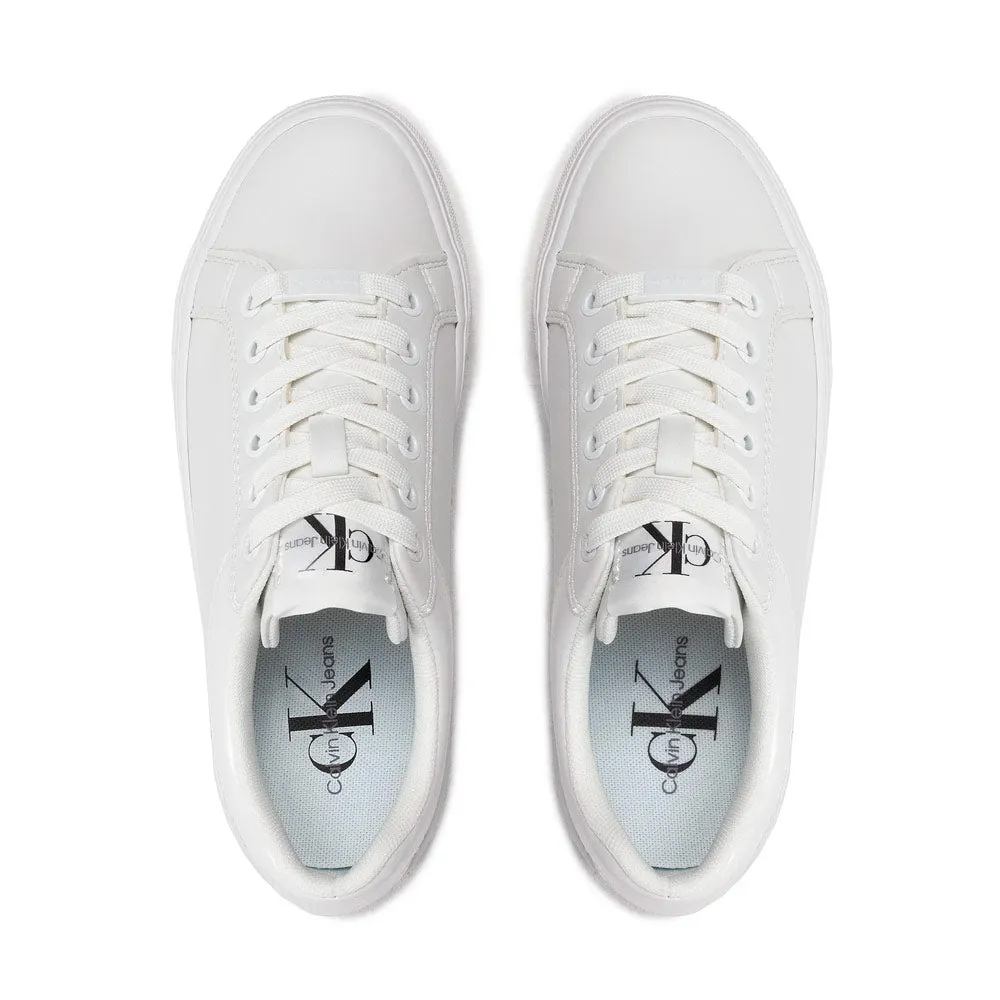 Bold Leather Glossy Sneakers - White