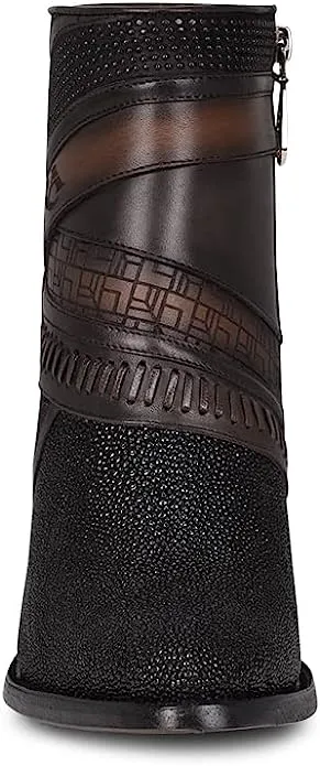 CUADRA Ladies Black Stingray Laser & Woven Round Toe – CU618