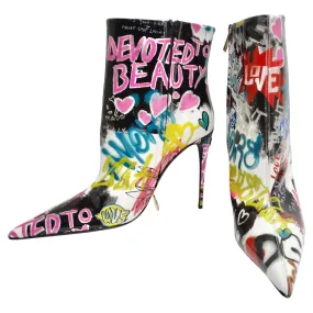 Dolce & Gabbana Graffiti Print Ankle Boots