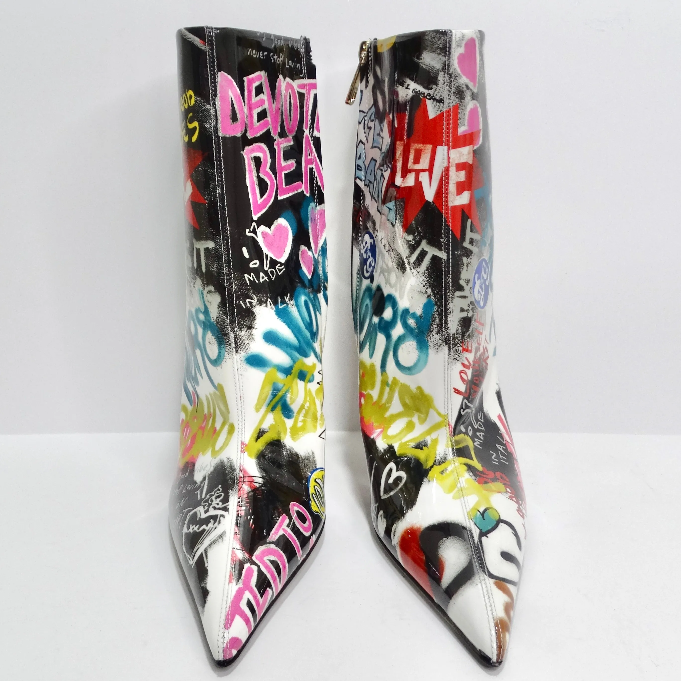 Dolce & Gabbana Graffiti Print Ankle Boots