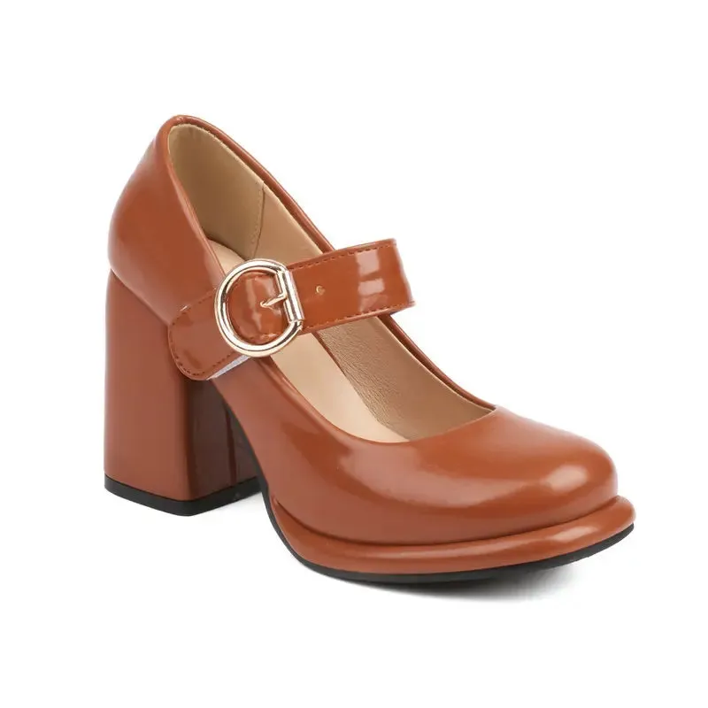 Funki Buys | Shoes | Women's Chunky High Heel Mary Janes