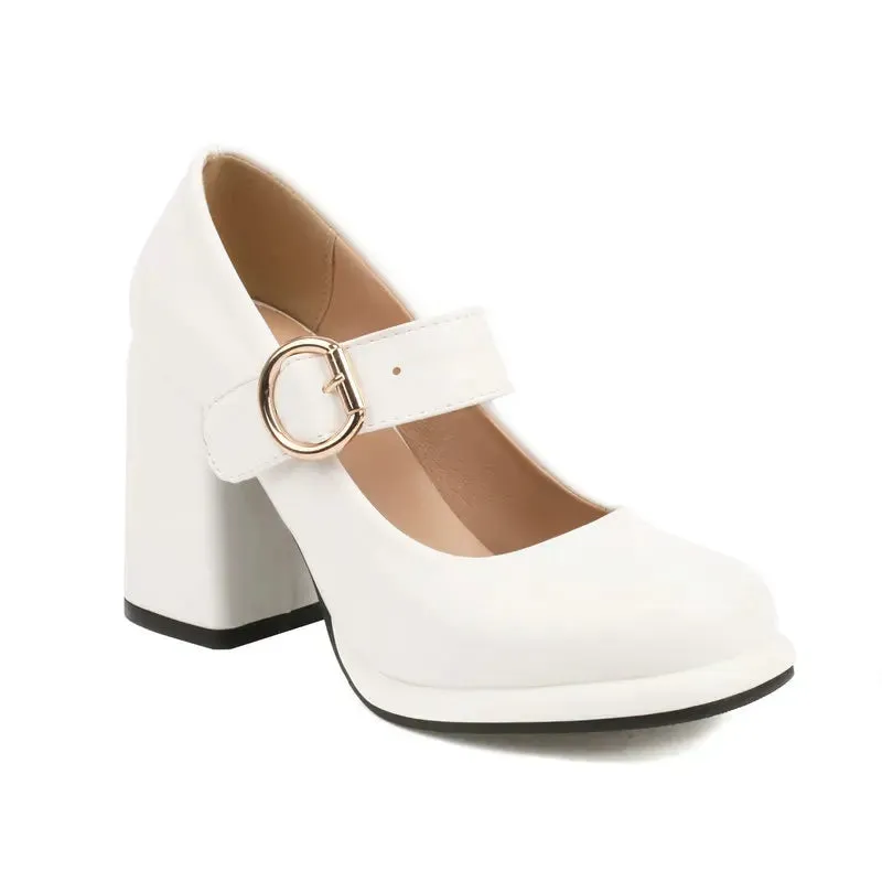 Funki Buys | Shoes | Women's Chunky High Heel Mary Janes