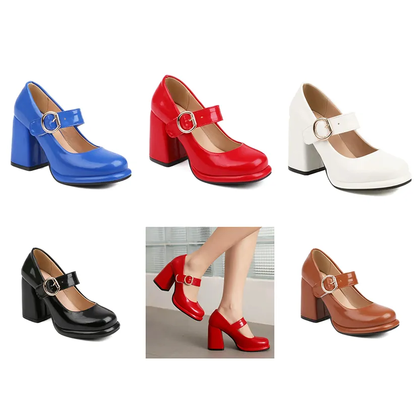 Funki Buys | Shoes | Women's Chunky High Heel Mary Janes