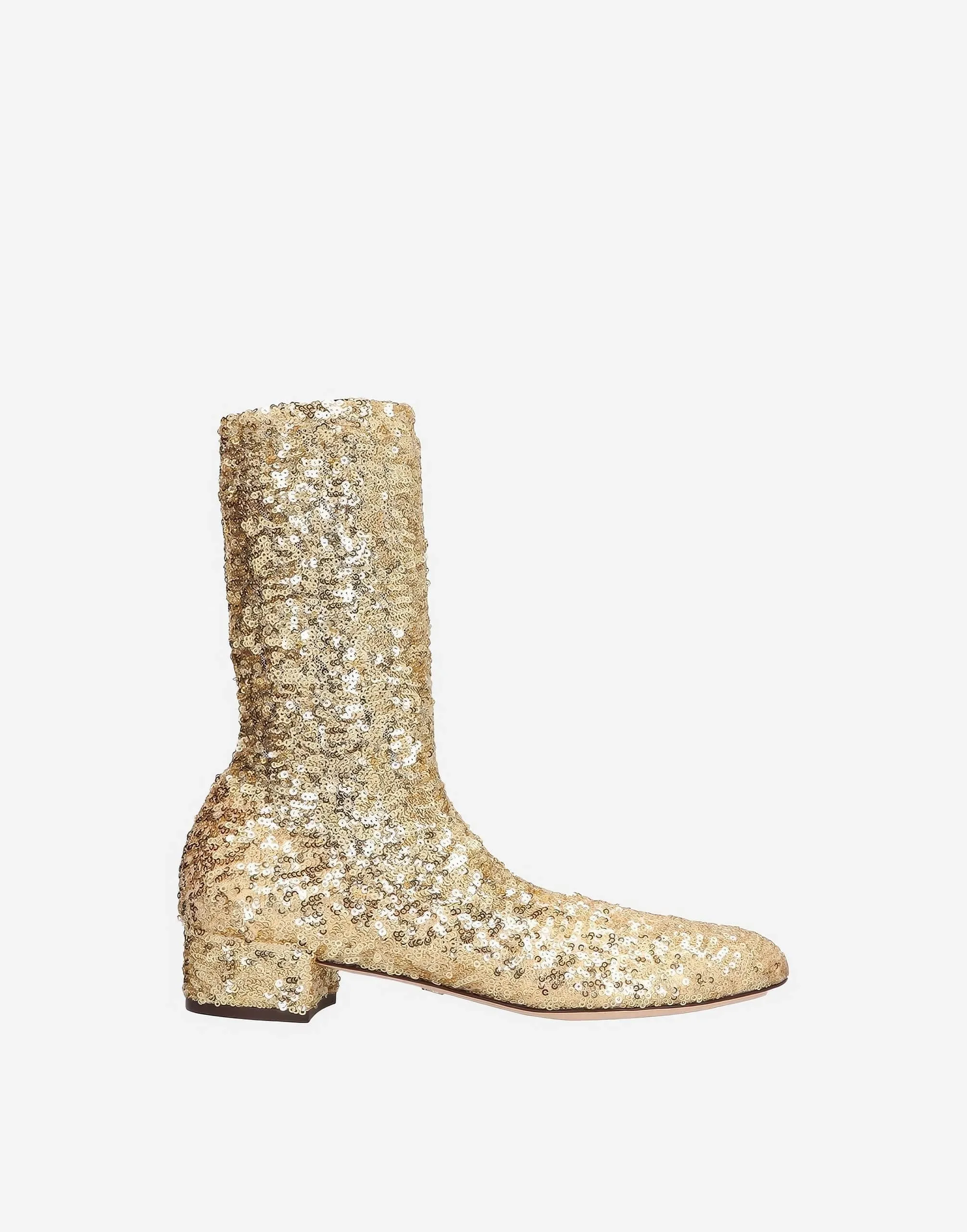 Gold Sequined Stretch Boots