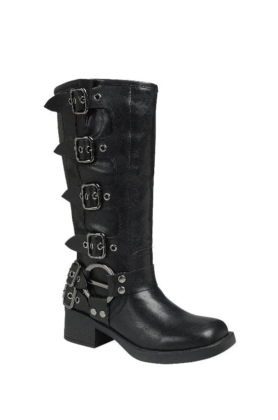 Ivanka - Women's Knee High Boots Side Zipper Motorcycle Boots