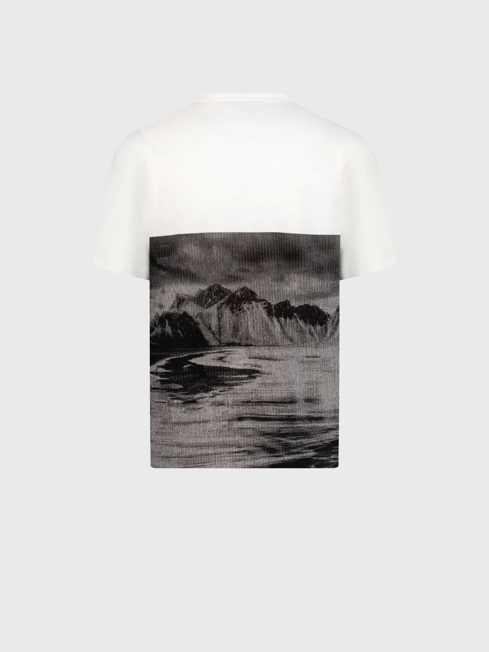 Knit T-Shirt with Mountain Graphic