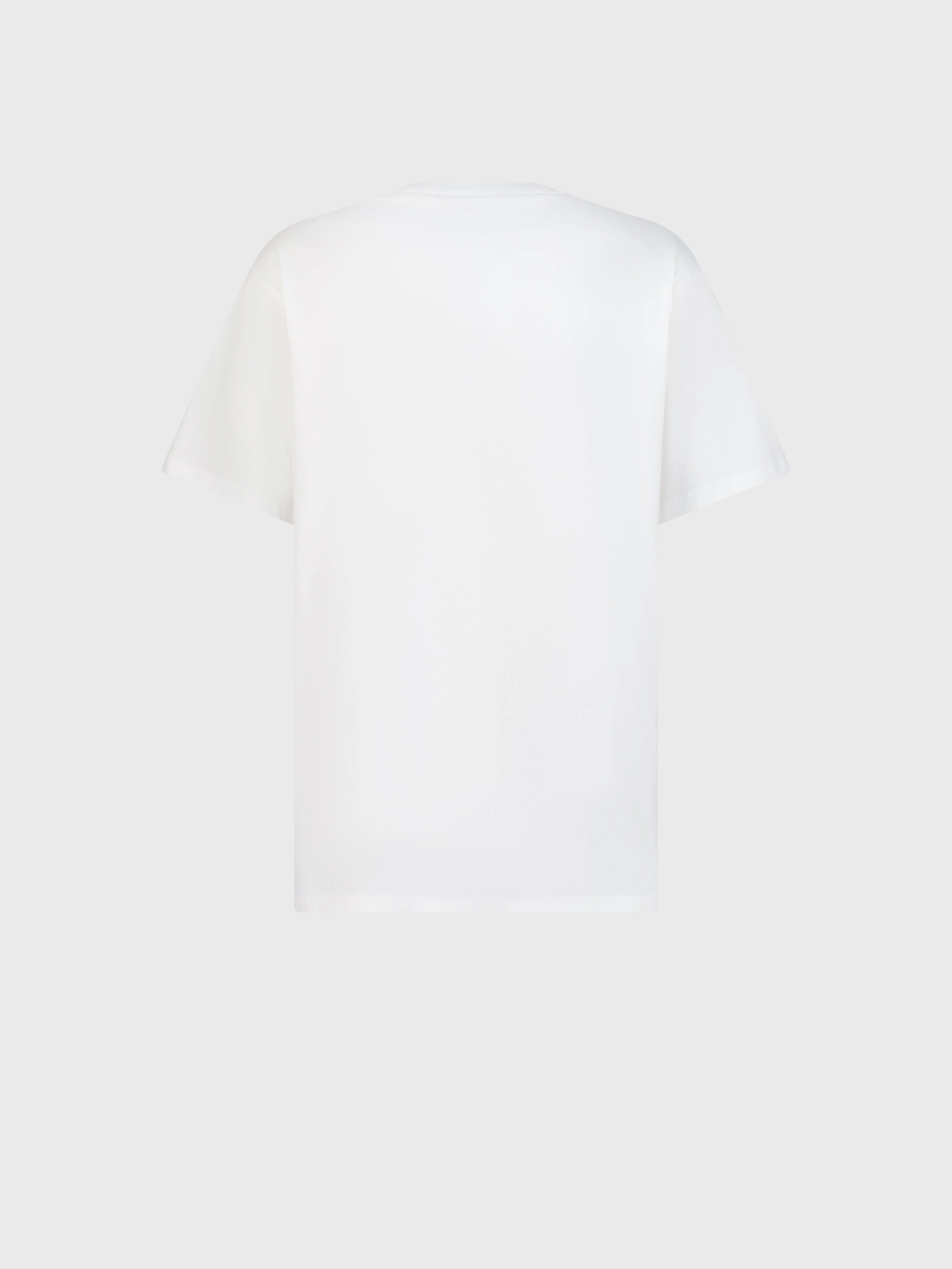 Knit T-Shirt with Serene Landscape Graphic White