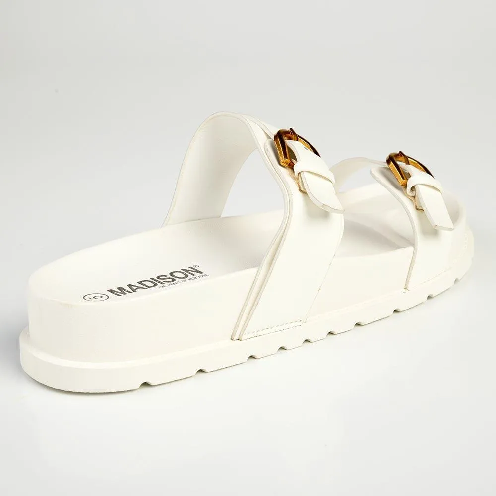 Madison Joanie Push in Sandal - White