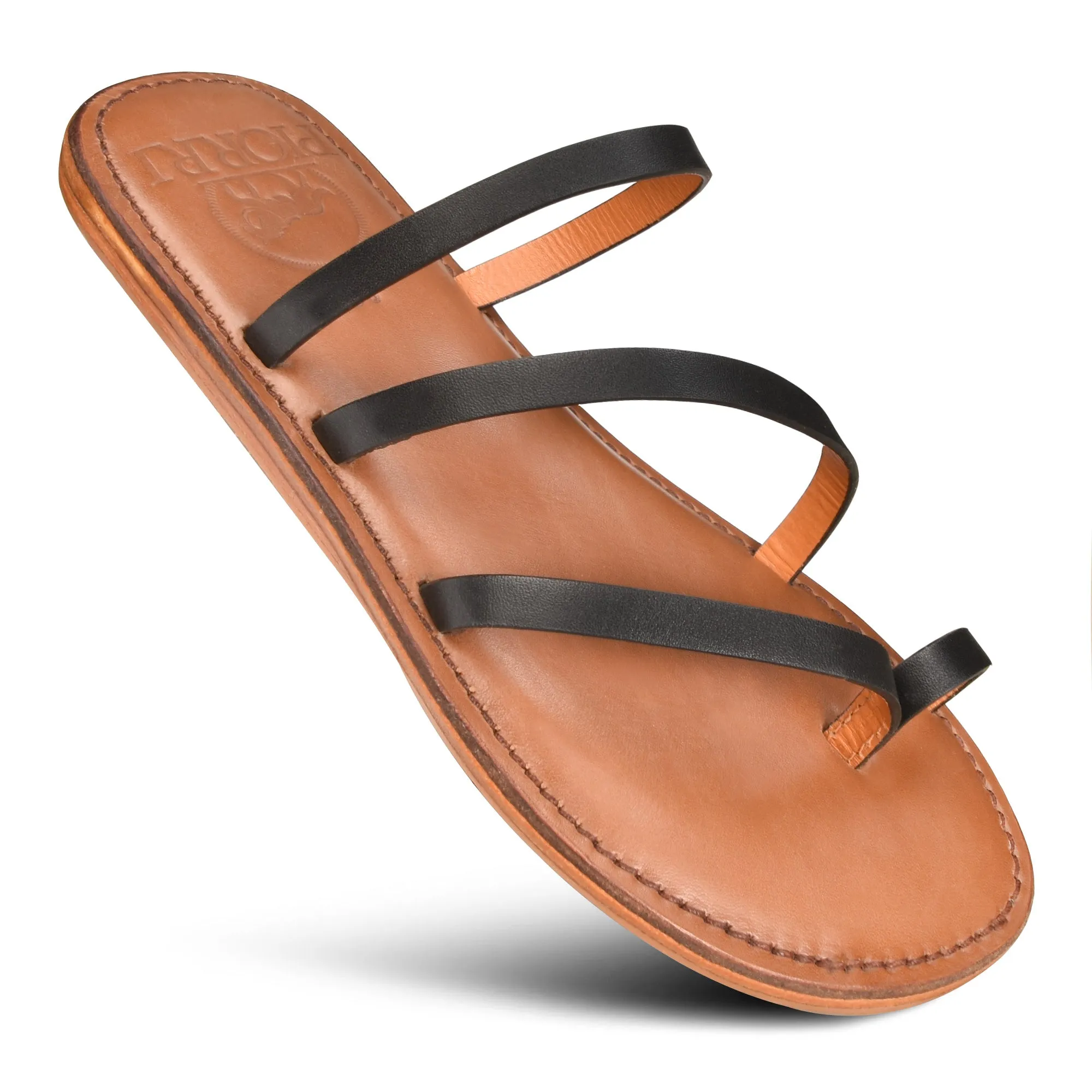 PIORRI by Aerothotic - Acacia Women’s Natural Leather Comfortable Strap Sandals - LK2108