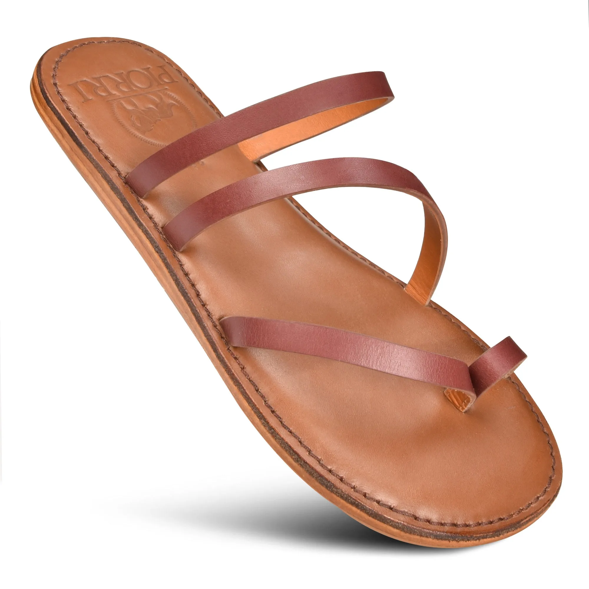 PIORRI by Aerothotic - Acacia Women’s Natural Leather Comfortable Strap Sandals - LK2108