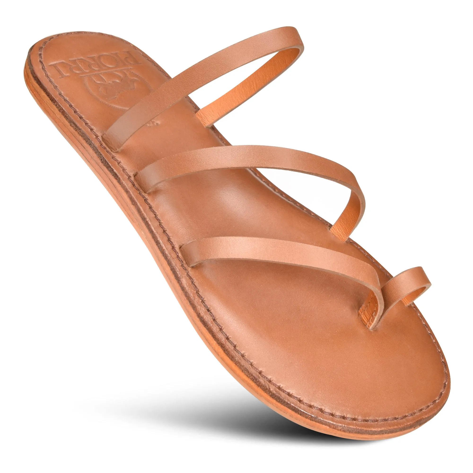 PIORRI by Aerothotic - Acacia Women’s Natural Leather Comfortable Strap Sandals - LK2108