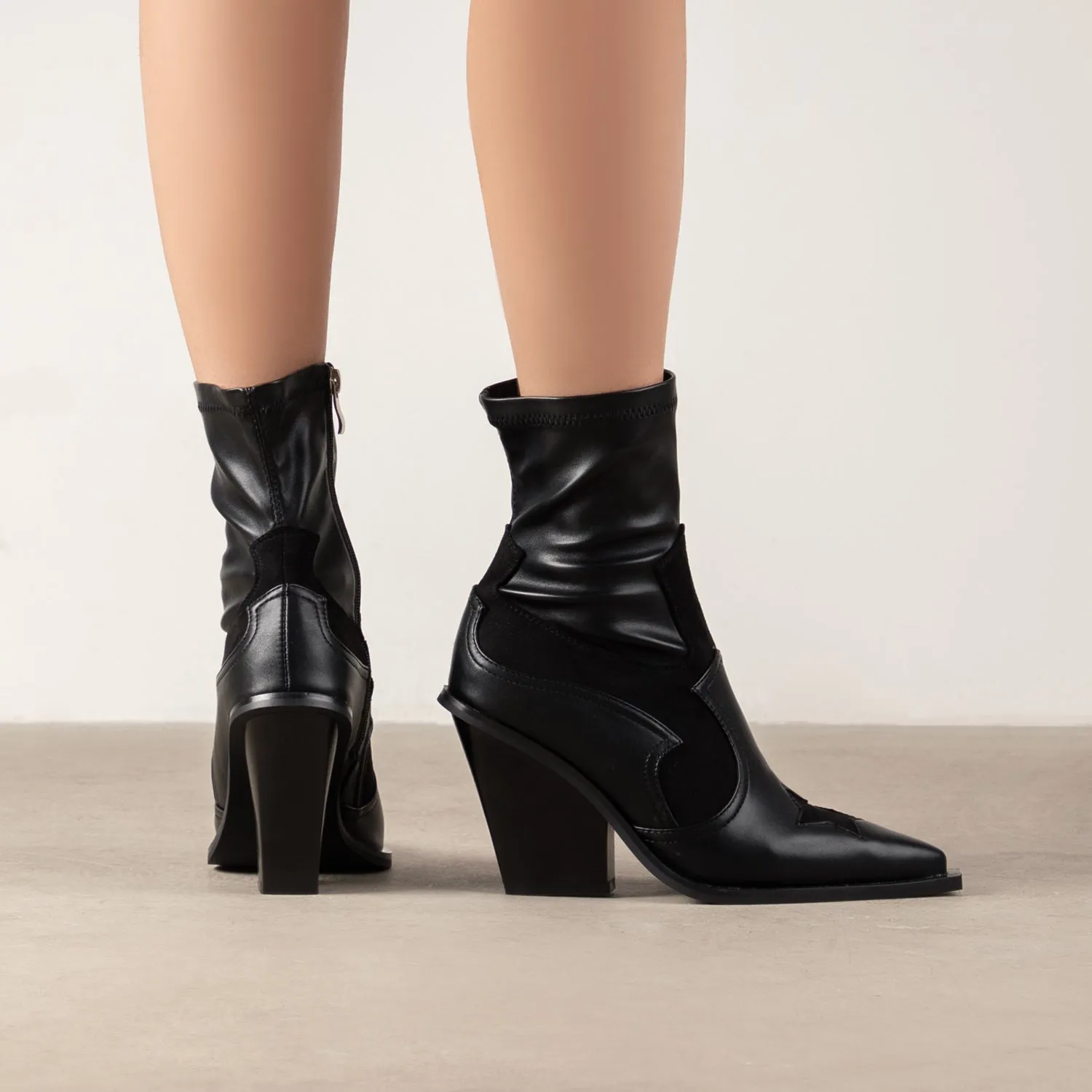 RAID Elaina Block Heeled Ankle Boots in Black