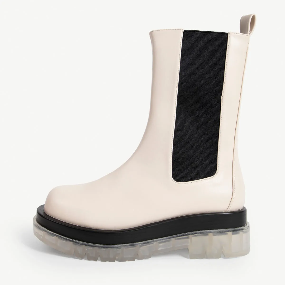 RAID Neville Chunky Boot in Off White