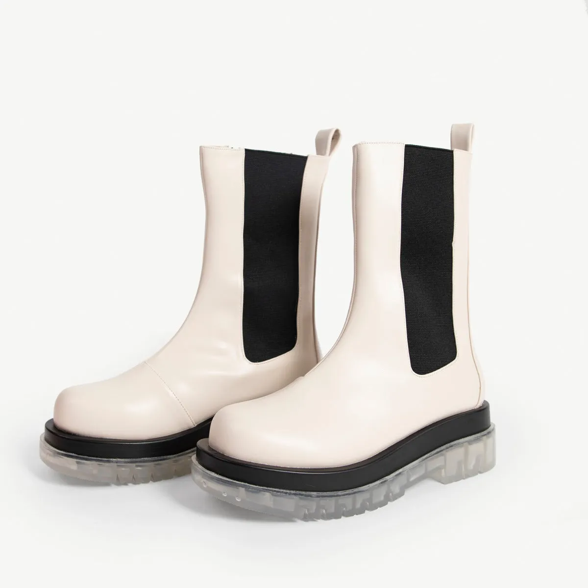 RAID Neville Chunky Boot in Off White