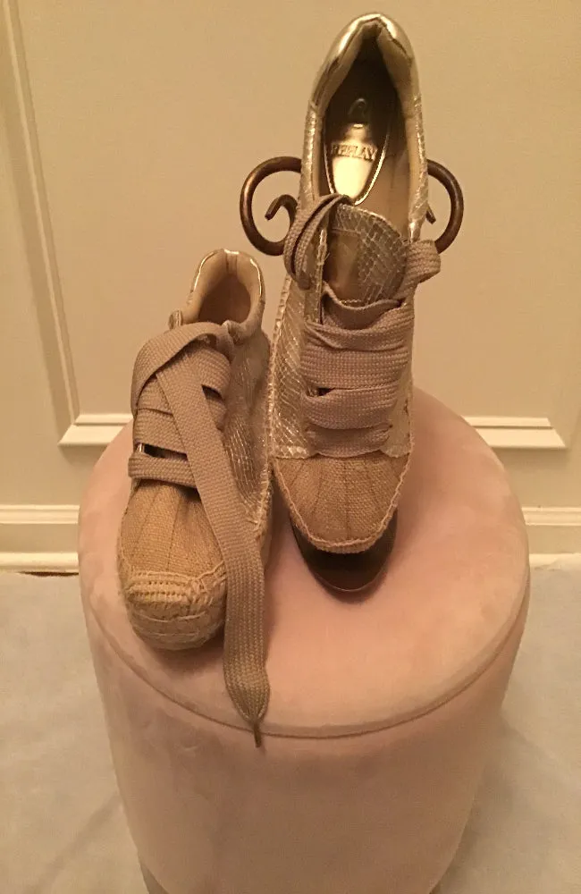 Replay Gold Canvas Sneakers