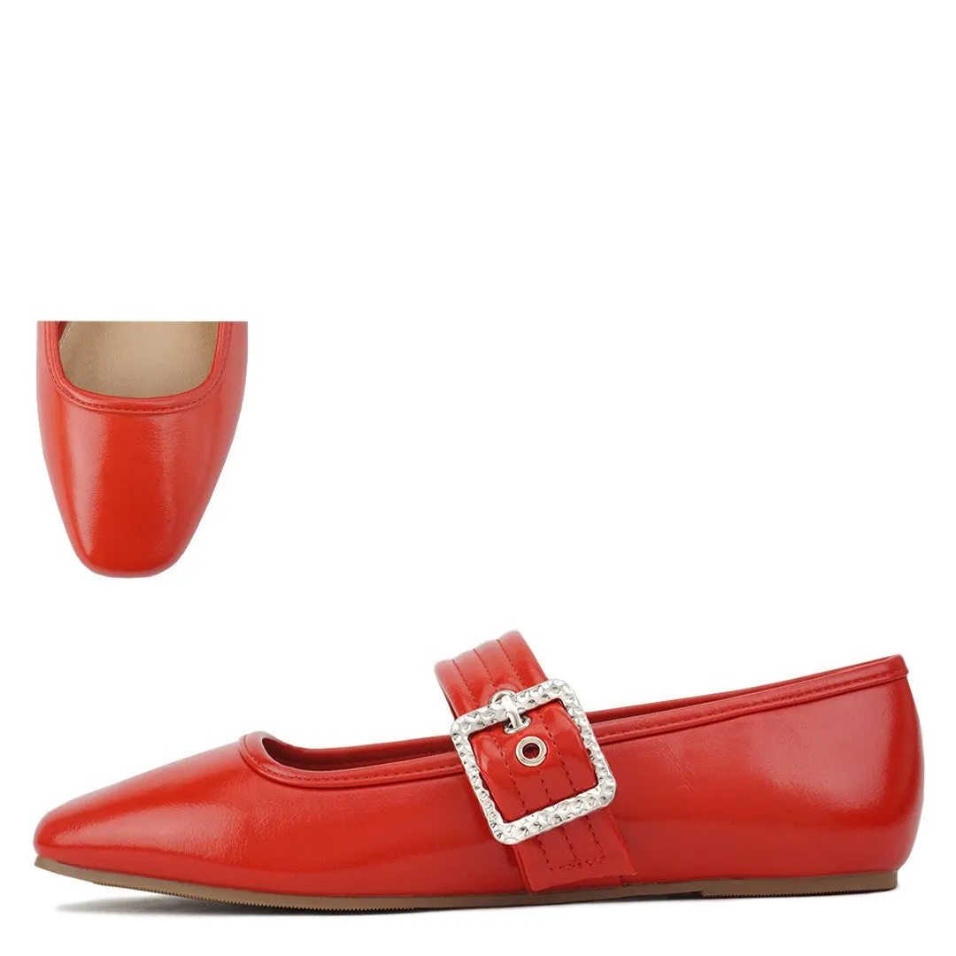 Soda Sparrow Mary Jane Buckle Strap Comfort Flats