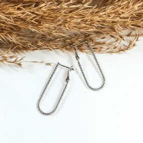 U-Shaped Hoop Earrings in Silver