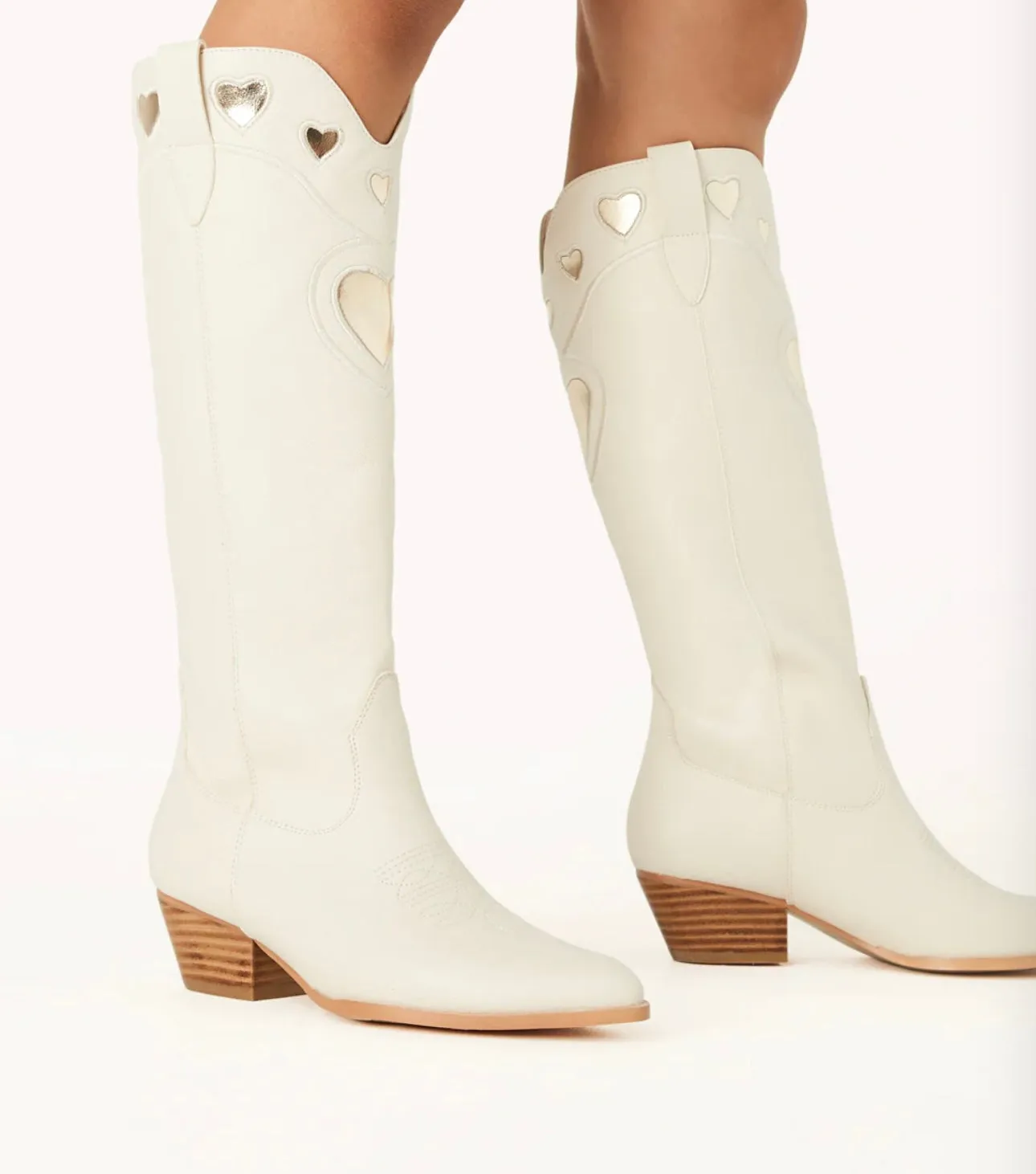 Velma Boots - Ivory-Gold Metallic