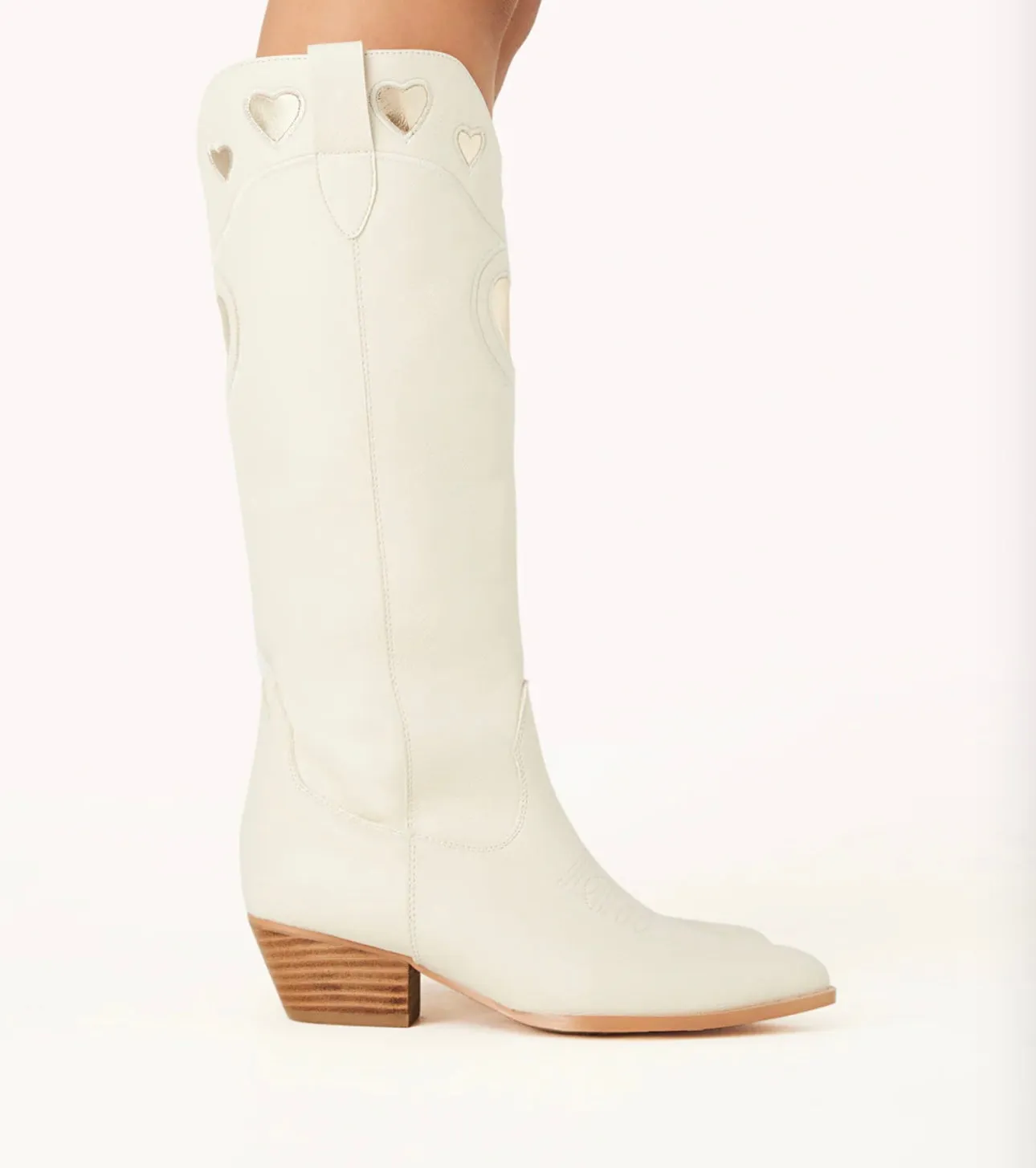 Velma Boots - Ivory-Gold Metallic