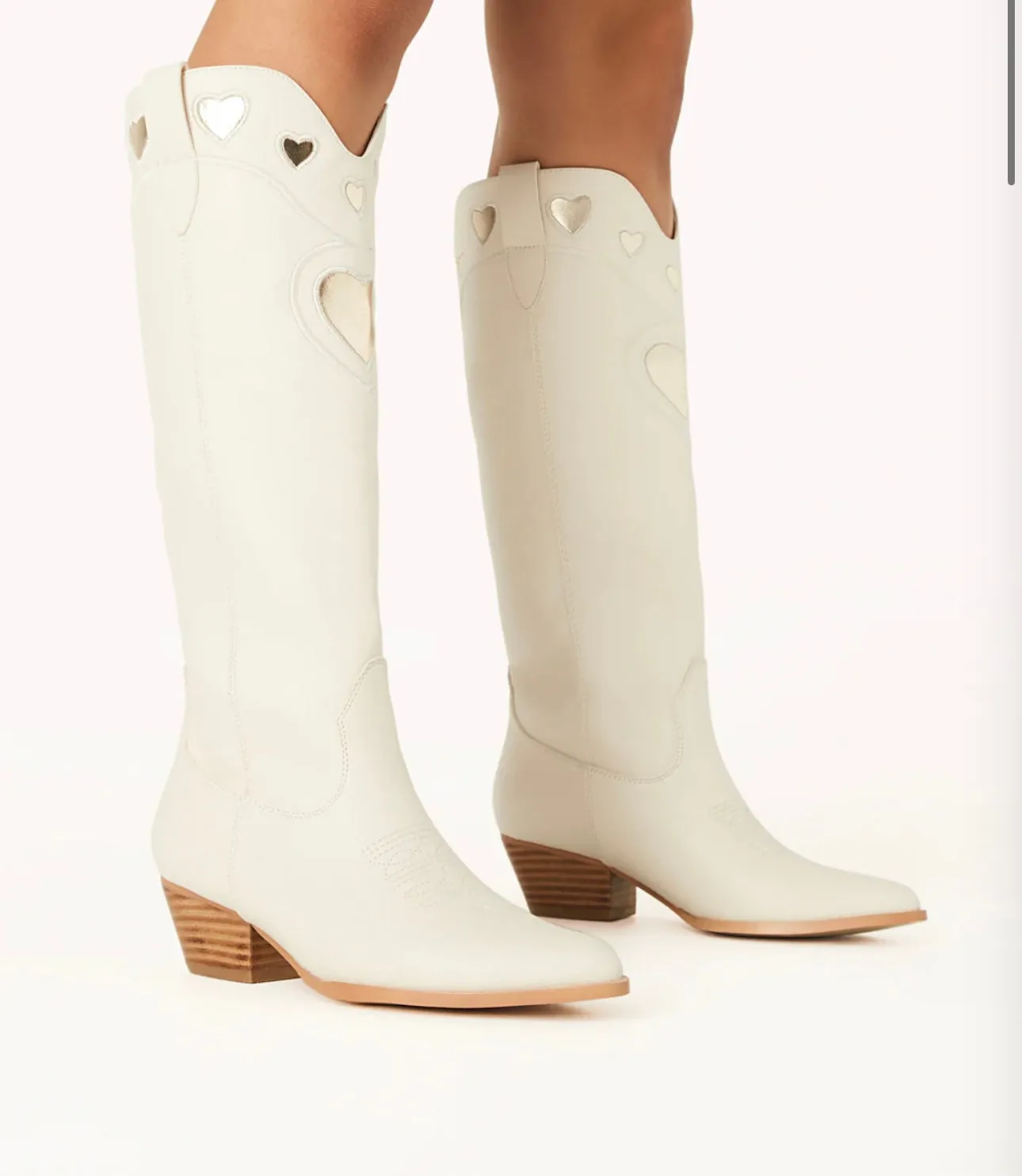 Velma Boots - Ivory-Gold Metallic